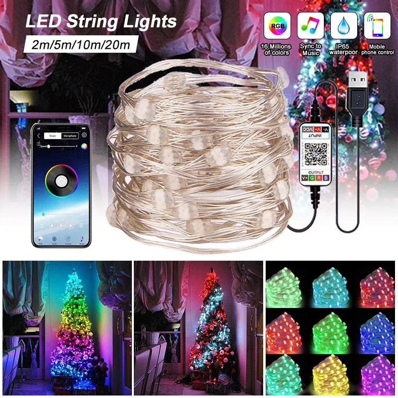 

Светодиодная гирлянда на рождественскую елку, украшение на заказ, умная индивидуализированная гирлянда с дистанционным управлением через ...