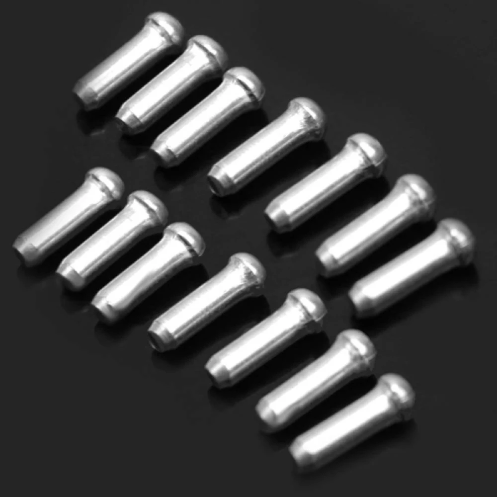 

100pcs/set Aluminum Alloy MTB Bike Brake Cable Tips Bicycle Brake Shifter Inner Cable Tips Wire End Cap Crimps Sliver