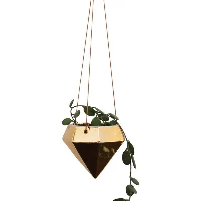 

Diamond Shape Hanging Vase Planter Flower Pot Succulent Potted Plants Container Home Decor