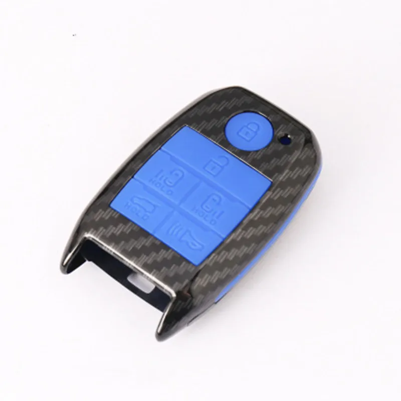 Чехол-накладка для смарт-ключа из углеродного волокна с 6 кнопками Kia