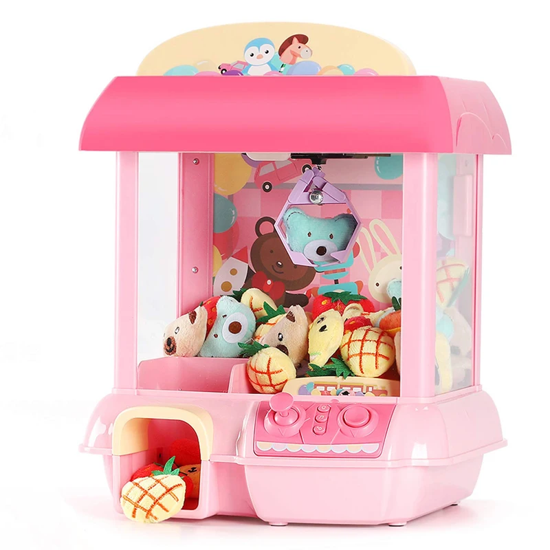 Pink Usb зарядка Acrade дети Catcher Удаленная игра игрушка конфеты Зажим с захватом кукла большой коготь кран машина детские забавные рождественские подарки - Цвет: Pink