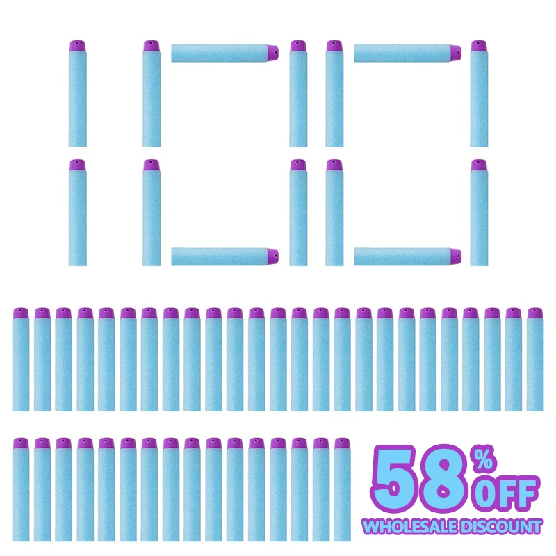 

100PCS Refill Darts For Nerf Bullets Soft Hollow Hole Head 7.2cm Foam Ammo For Nerf Accessories Toy Gun Blasters for Nerf Series