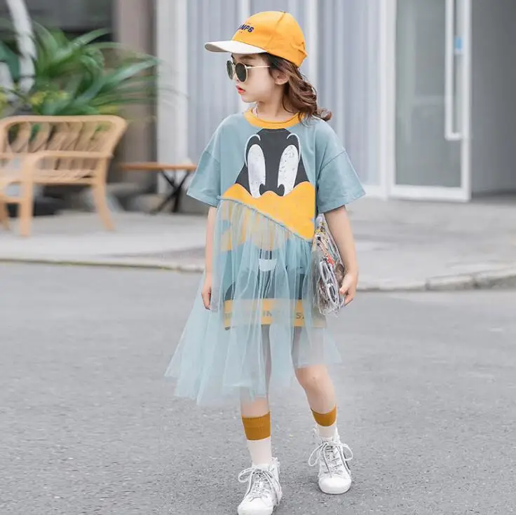 2020 Korean style girls patchwork ruffles dress fashion summer dresses 4-9 years F290 | Детская одежда и обувь
