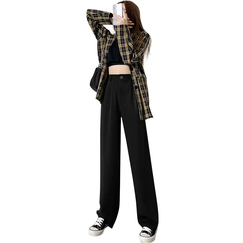 

Tall Suit Wide-Leg Pants Women's Summer Thin High Waist Drooping Straight Loose 175 Temperament 170 Lengthened Trousers