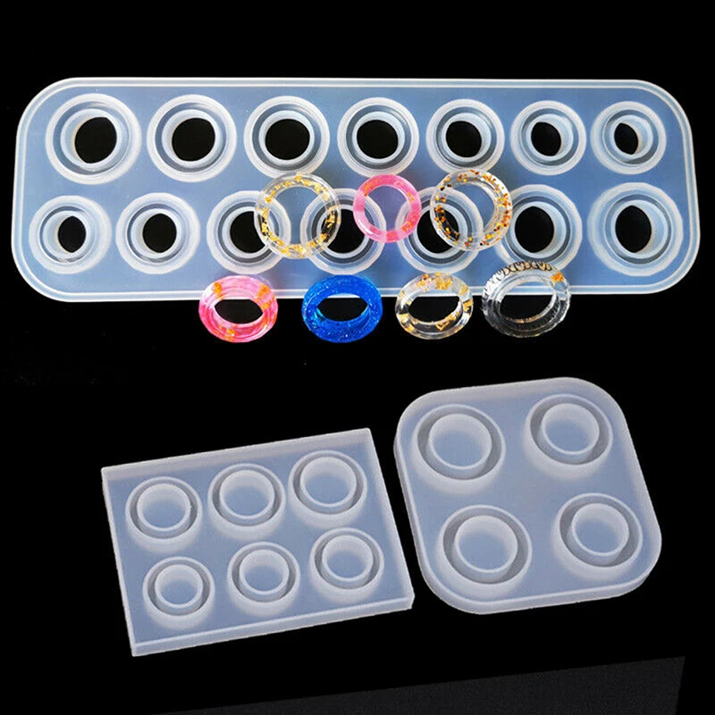 

6/14 Hole Rings Mold Handmade DIY Making Ring Jewelry Silicone Mold Crystal Epoxy Mould Epoxy Resin For Jewelry Making