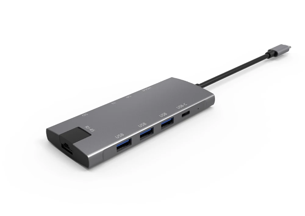 Тип c док-станция алюминий 11 в 1 к HDMI кард-ридер RJ45 PD для зарядного устройства Аудио MacBook samsung Galaxy usb c концентратор