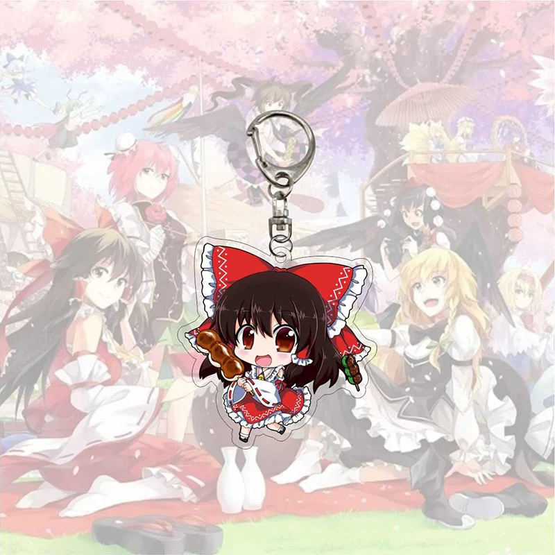 Акриловый брелок для ключей с аниме проект Touhou подвеска Hakurei Reimu Kirisame