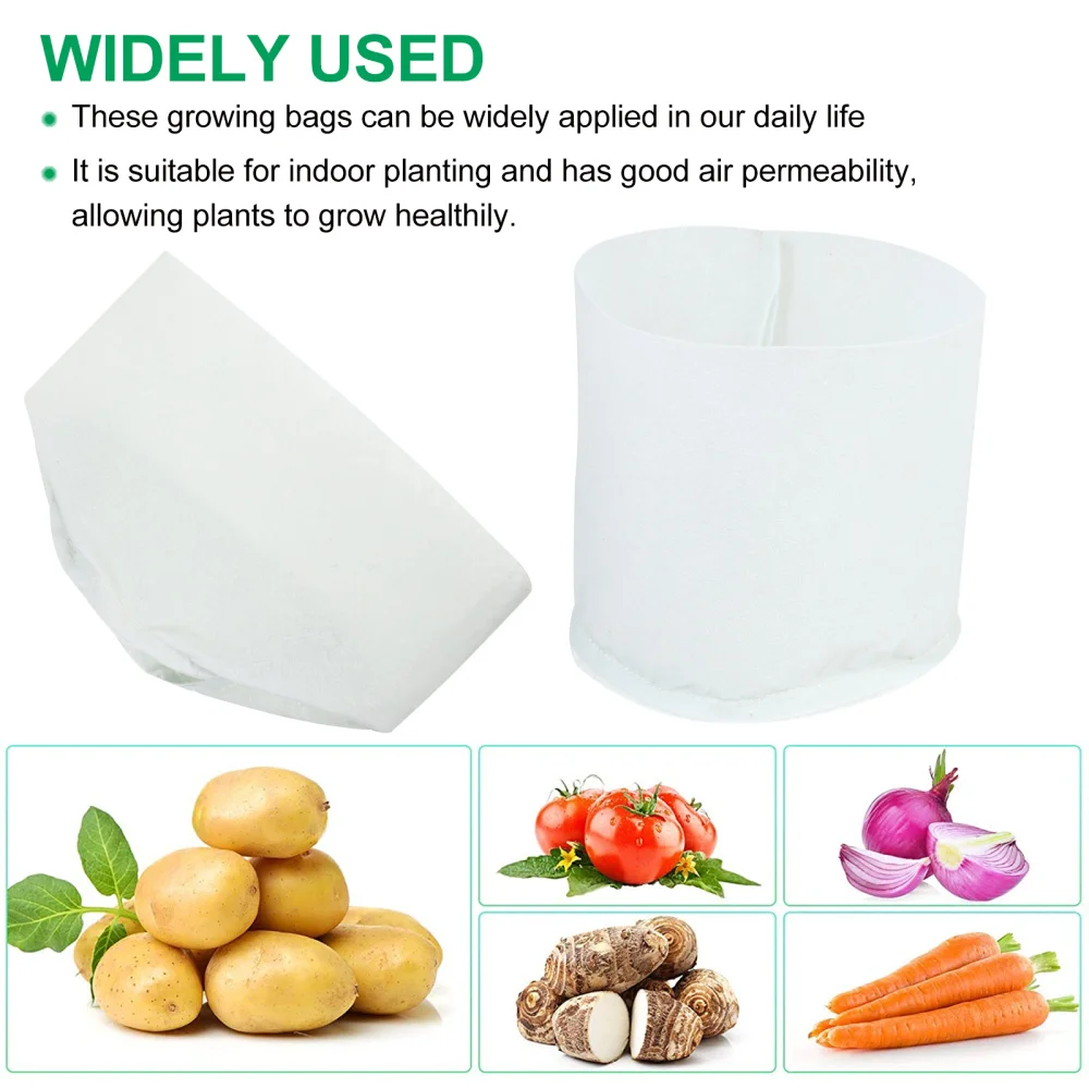 

50pcs Durable Thick Non-woven Planting Bag Practical Plant Growing Bag