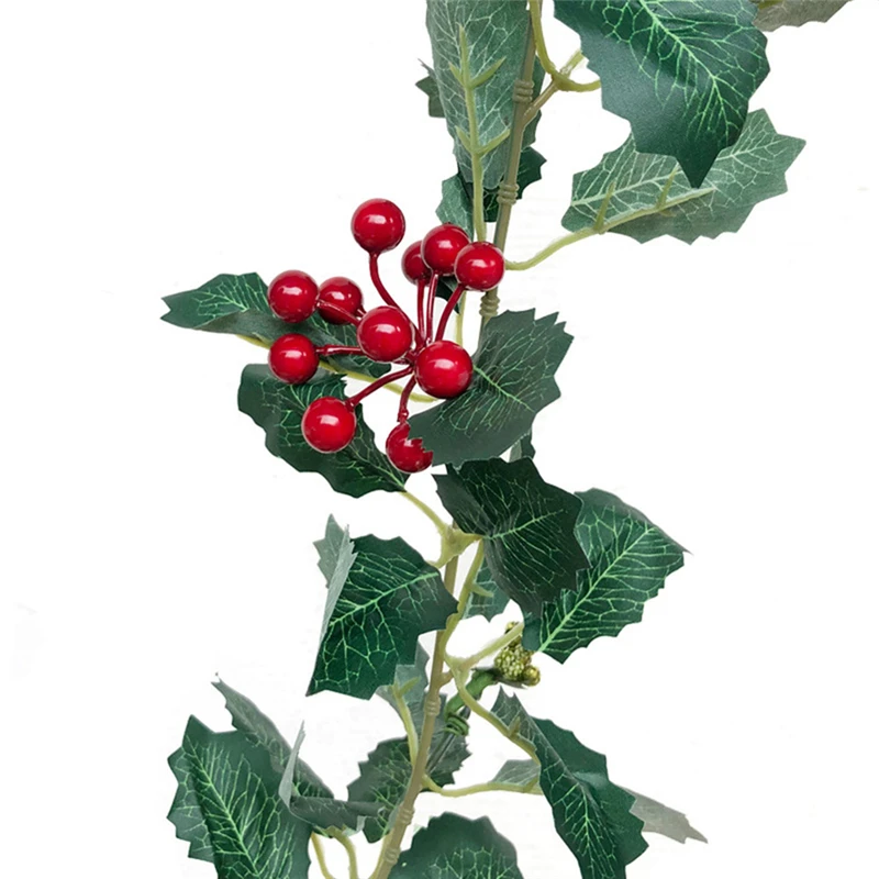 Christmas Rattan Garland Artificial Flowers Garlands Long Hanging for Wall and Home Decoration (Flower/Berry) | Дом и сад
