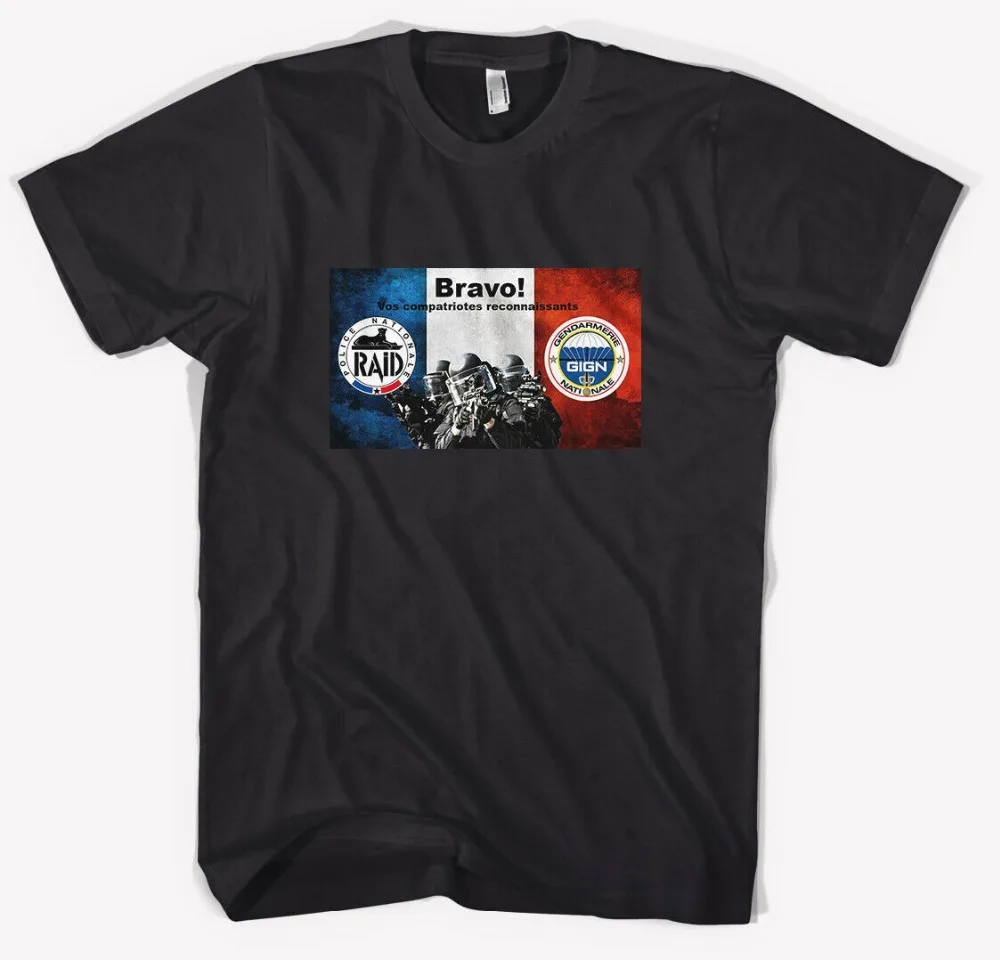 Футболки для пар французский специальный Элитный полицейский отряд Gign Raid Br