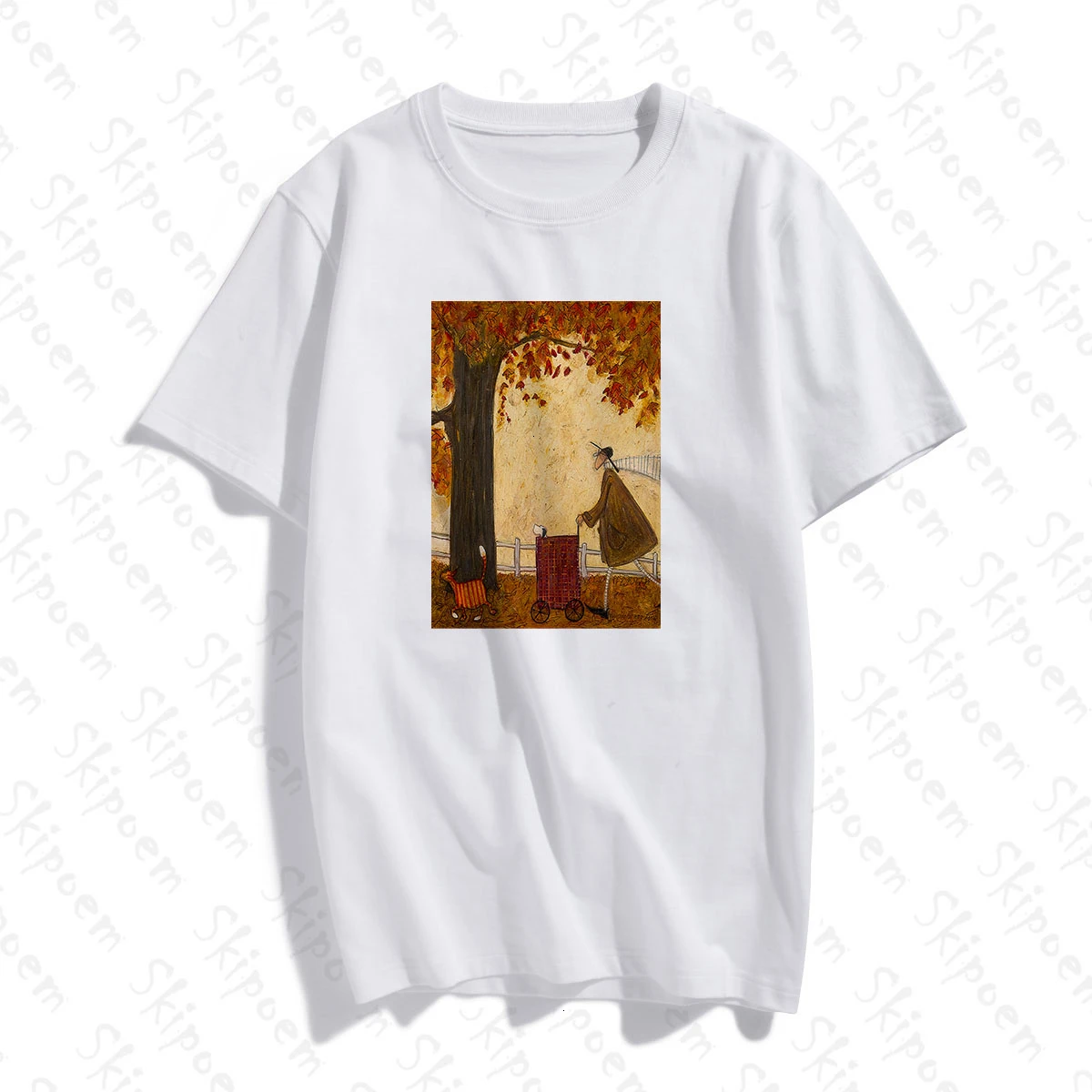 Женская хлопковая футболка с коротким рукавом Sam Toft абстрактным принтом в виде