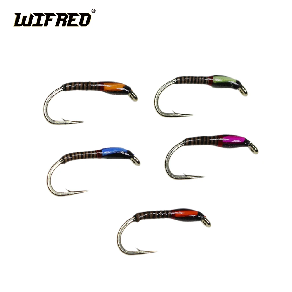 

WIFREO 15PCS Multiple Color Epoxy Midge Buzzer Nymph Fly Trout Fishing Lure Bait Insect Hegene Fishing Flies UV Color
