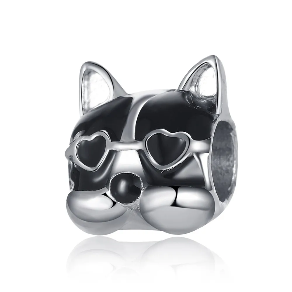 

1 шт. новые милые очки собака кулон DIY Бусины Подходит для оригинального Pandora Шарм браслет дамы ювелирные изделия подарки