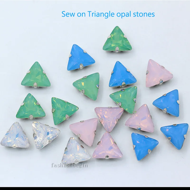 6p 10 мм треугольный опал пришивные стеклянные кристаллы стразы бриллиантовое