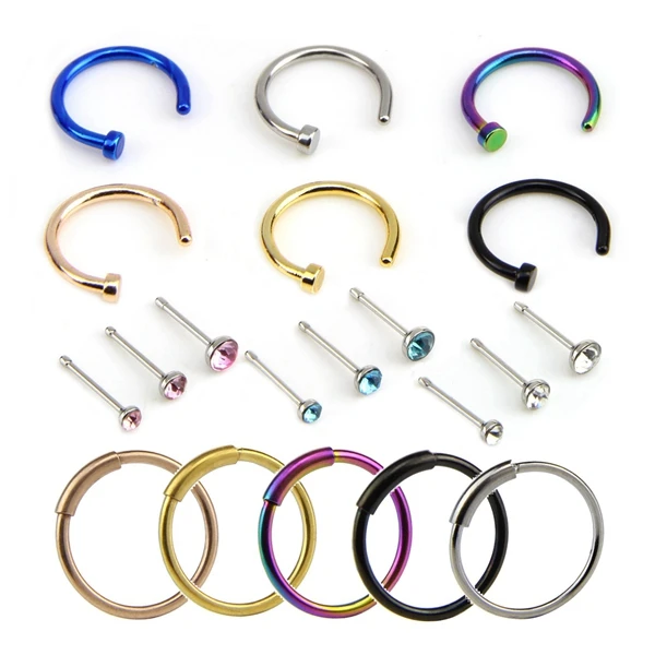 Кольцо для пирсинга носа и губ из нержавеющей стали|Украшения тела| |