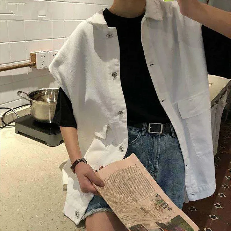 

Vests Women BF Style Oversized Sleeveless Summer Chic Cargo Harajuku Teens Street Jacket Denim Harajuku Trendy Couples Outwear
