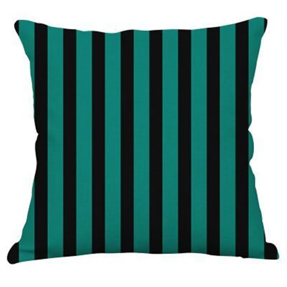 Черно белый зеленый геометрический принт в виде геометрических фигур Подушка