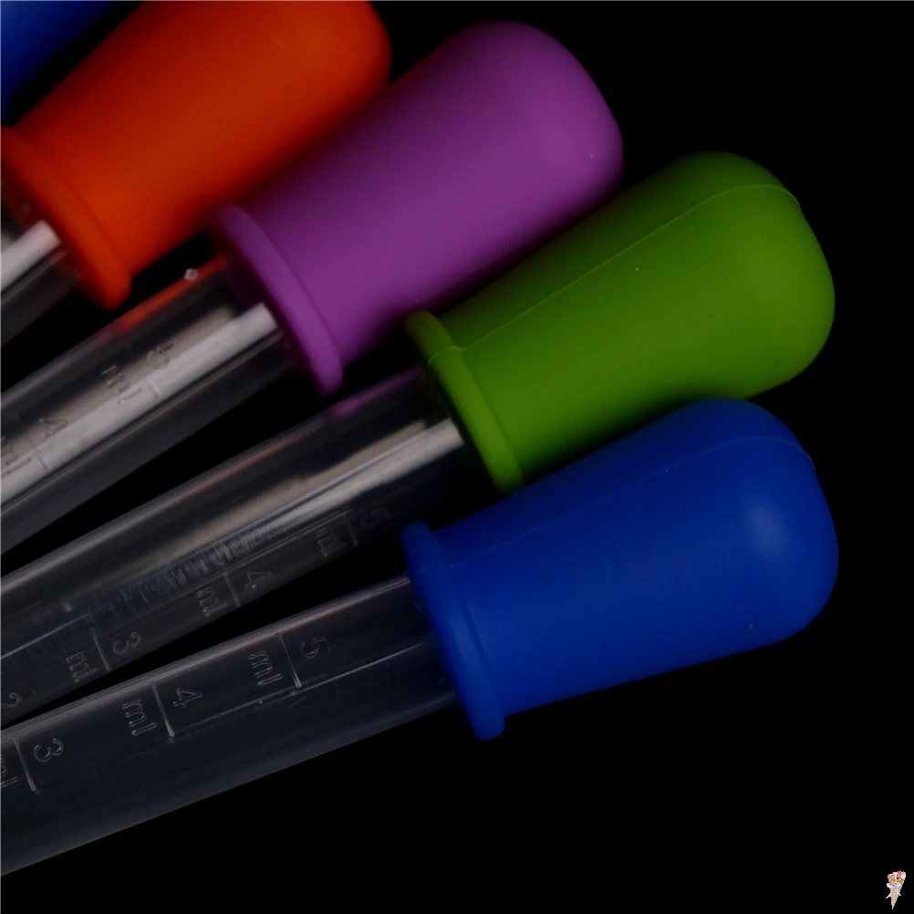 

2ML/5ML Clear Silicone Pipette Plastic Baby Medicine Dropper Spoon Pipette Liquid Food Dropper Burette 12cm*2cm Random