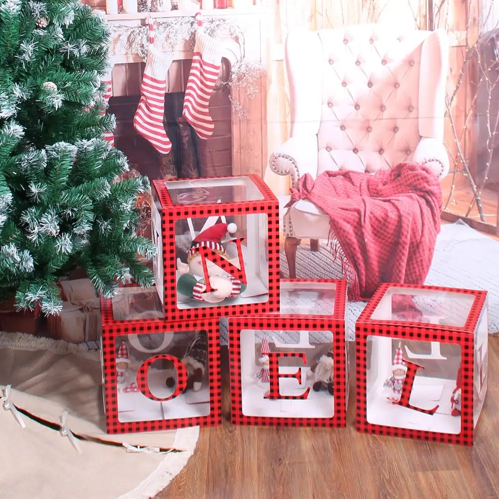 Рождественская прозрачная коробка рождественские подарки фоторамка для дома 2021