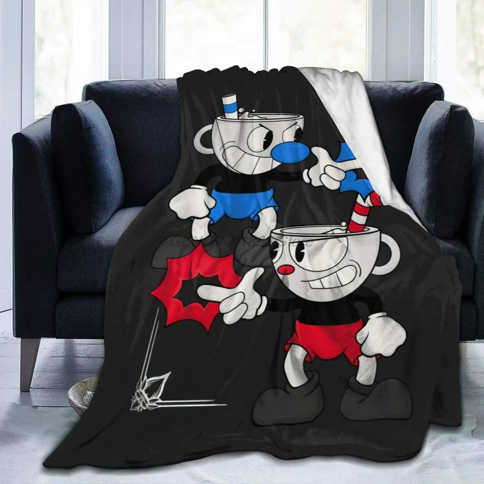 

Cuphead and Mugman Flannel Blanket Lightweight Cozy Bed Blanket Soft Throw Blanket Fit Couch Sofa Suitable for All Season 60"