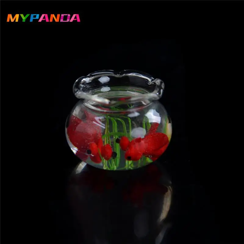 1 шт. 1:12 ПЭТ стеклянная чаша для аквариума с сетками кукольный домик Миниатюрный