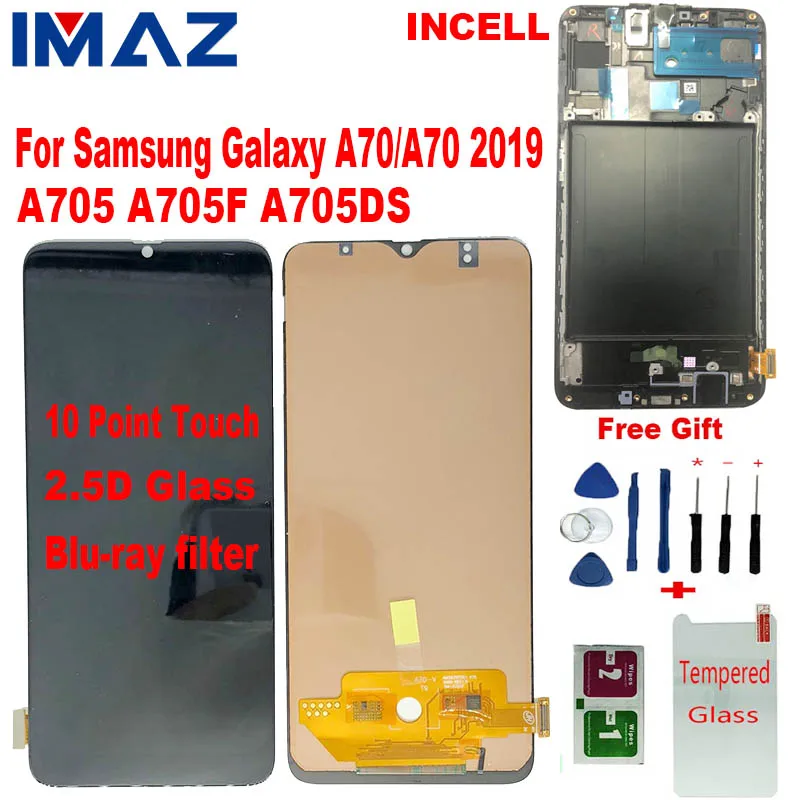 ЖК дисплей IMAZ Incell для Samsung Galaxy A70 сенсорный экран с цифровым преобразователем 2019