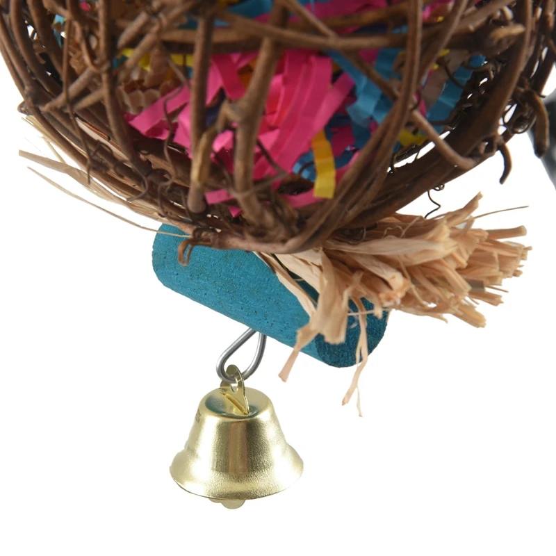 

Large Bird Chewing Toys for Parrots Natural Rattan Ball Cage Toy Preening Toy for Bird Parrot African Greys Budgie Cockatiel Par