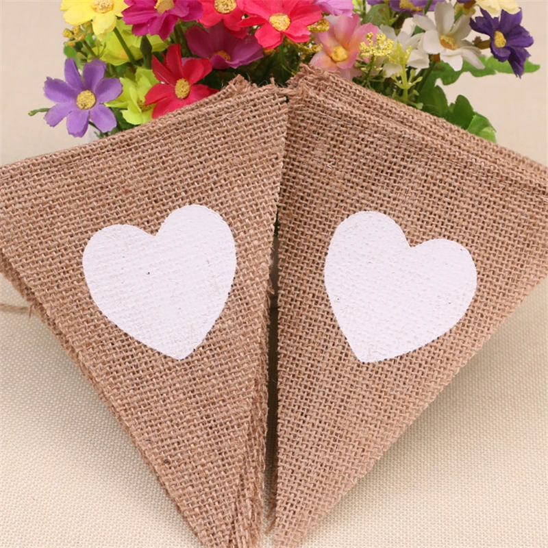 3 5 м любовь в форме сердца деревенские гессианские джутовые льняные флажки