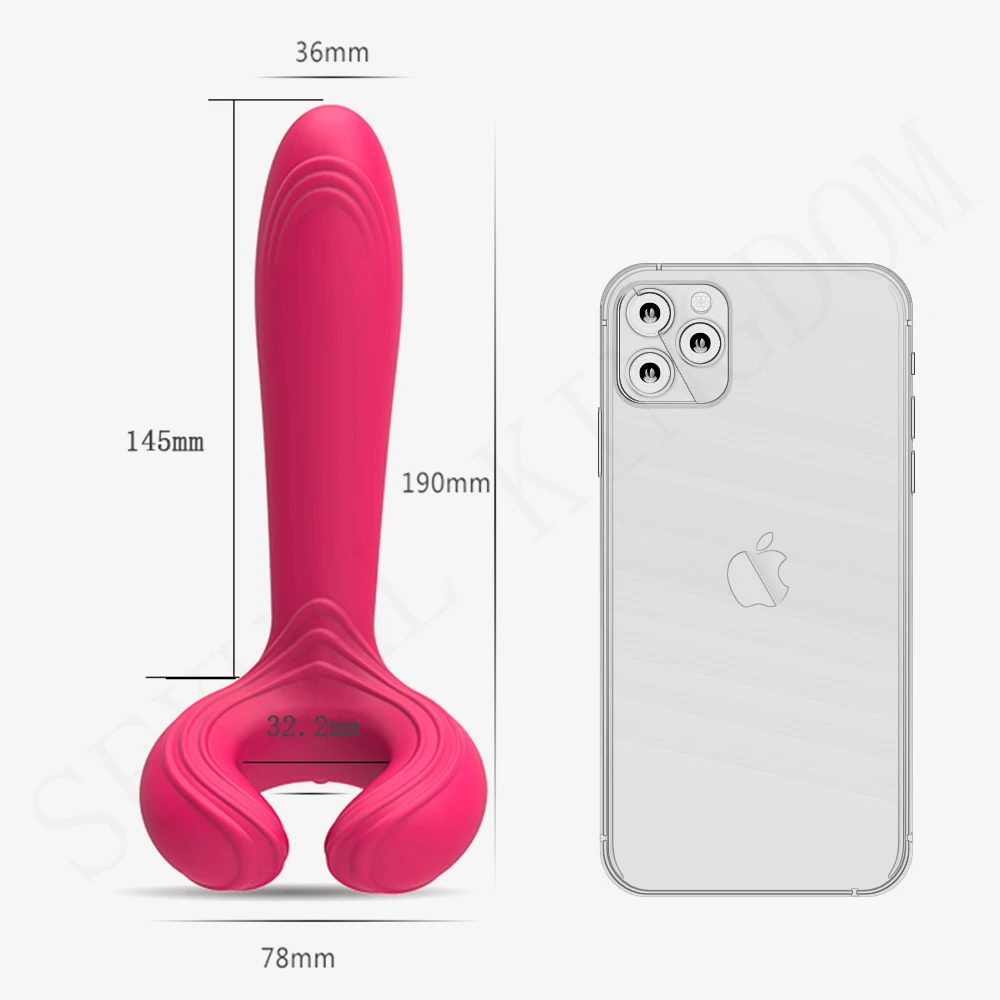 Мягкий фаллоимитатор унисекс 3 мотора вибратор кольцо на пенис Женский