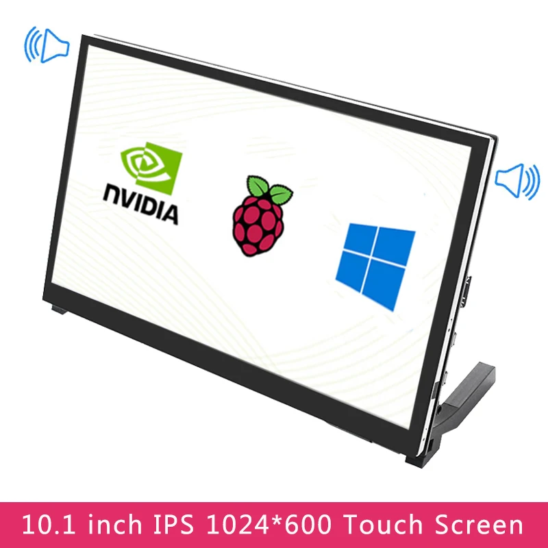 10 1 дюймовый ЖК дисплей Raspberry Pi 4 IPS емкостный сенсорный экран 1024x600 с держателем для