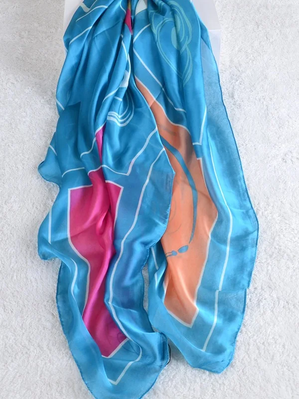 New elegant temperament large square scarf silk sunscreen shawl |