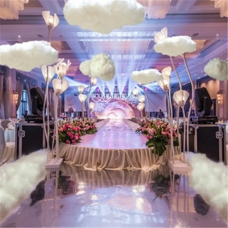 Simulation 3D three-dimensional romantic Cotton Cloud decorative Wedding Backdrop Props Birthday Party Decorative ornaments | Дом и сад