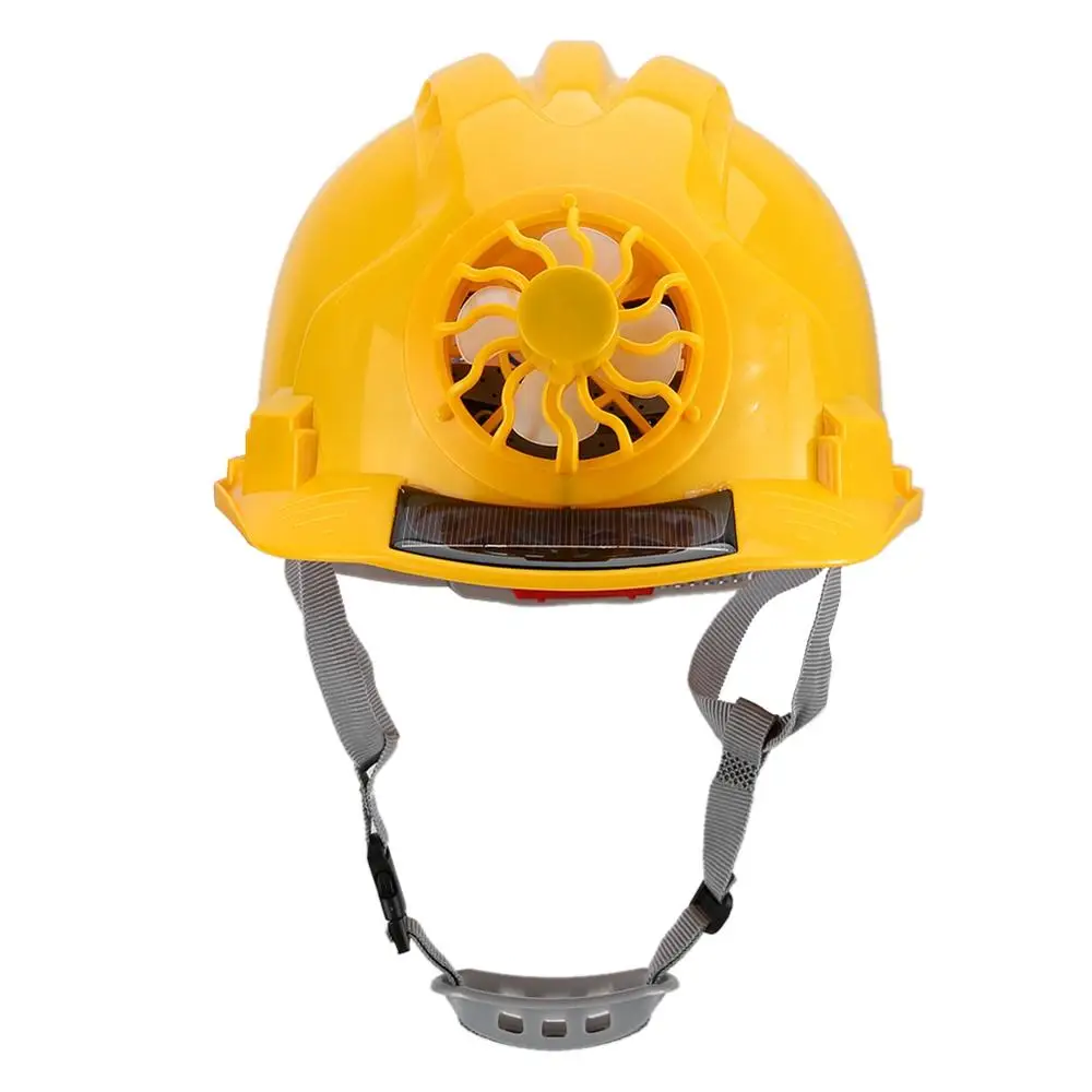 

Outdoor Safety Helmet with Solar Power Fan Working Hat Construction Protective Cap Yellow ABS material Protective Cap hard hat
