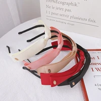 vintage solid color bow hairbands for women girls new stack bowknot wide cross headband bezel hair hoop hair accessories 2021
