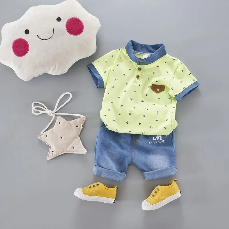 2020 модная летняя одежда для маленьких мальчиков хлопковый комплект спортивный