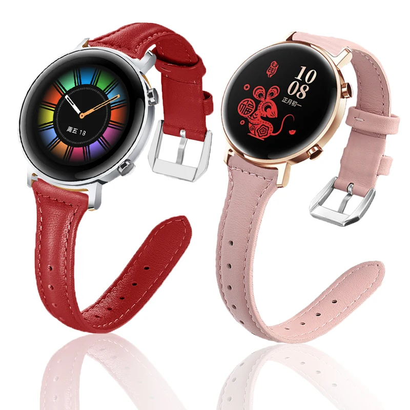 Ремешок кожаный для huawei watch gt 2 42 мм браслет смарт часов honor magic2