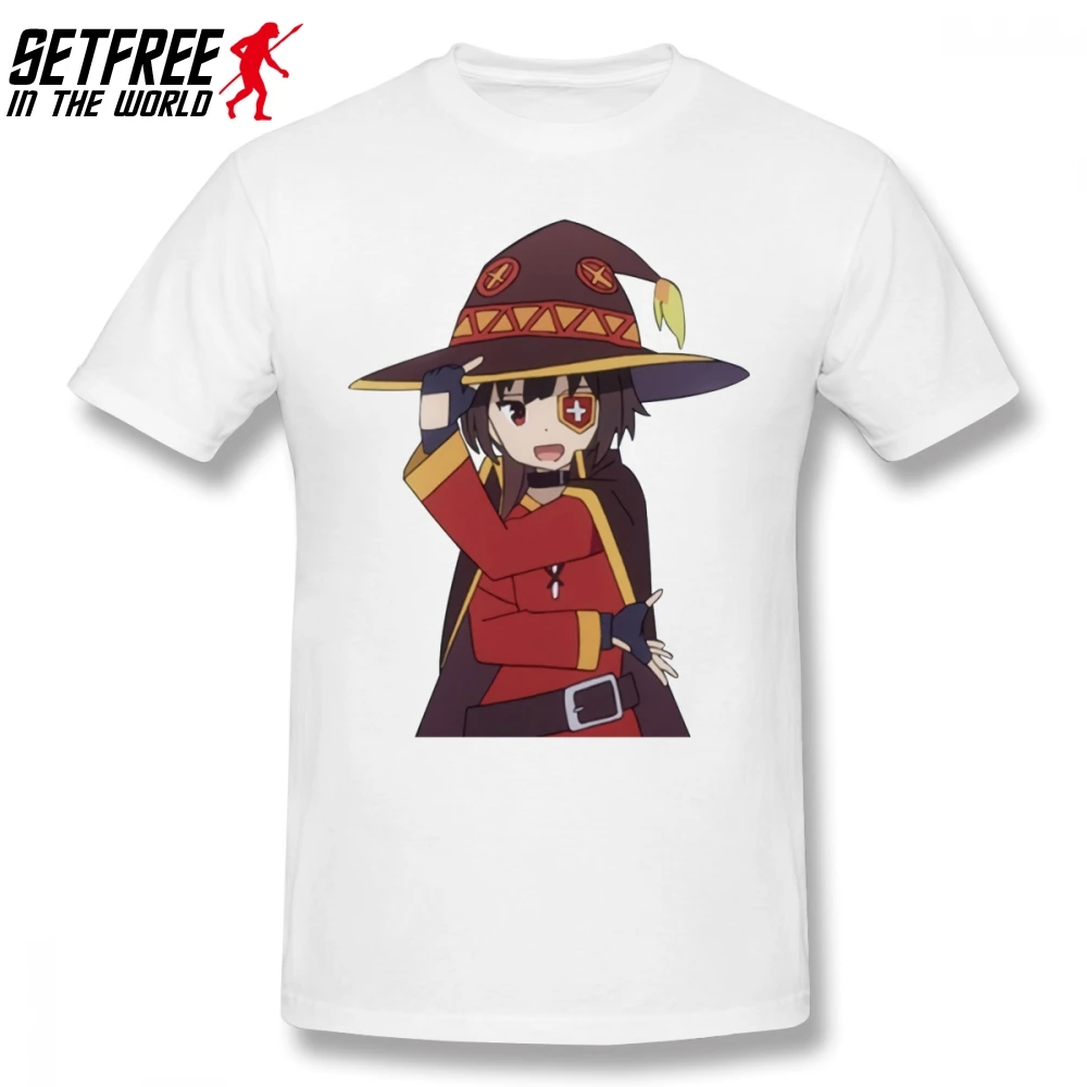 Мужская футболка с коротким рукавом Megumin хлопковая Футболка оверсайз круглым