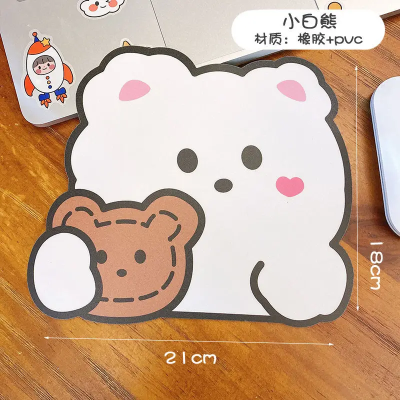 

Lovely Kawaii Cute Bear Mouse Pad Desk Big Mat Pads Waterproof Office Home Decoration Cup Mat Antislip Girls Boys Room 18x19cm