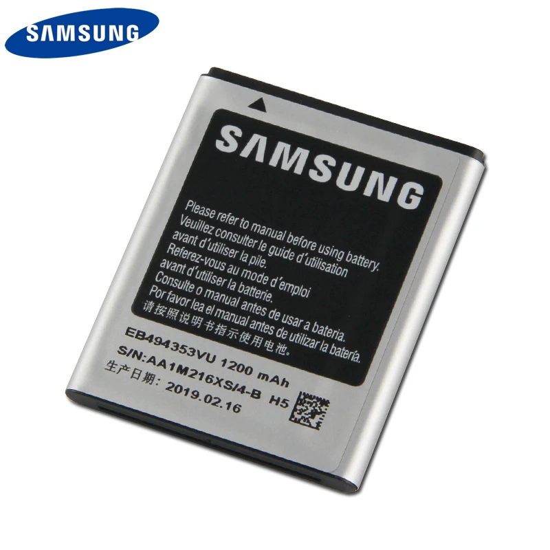 Оригинальная запасная батарея для телефона EB494353VU Samsung S5330 S5232 C6712 S5750 GT S5570 i559 EB494353VA