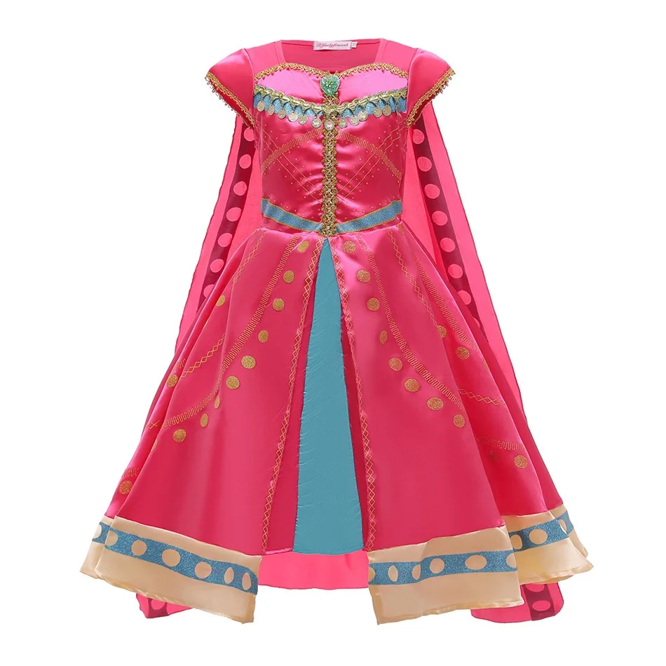 Детский костюм жасмина розово-фуксия платье для принцессы в арабском стиле