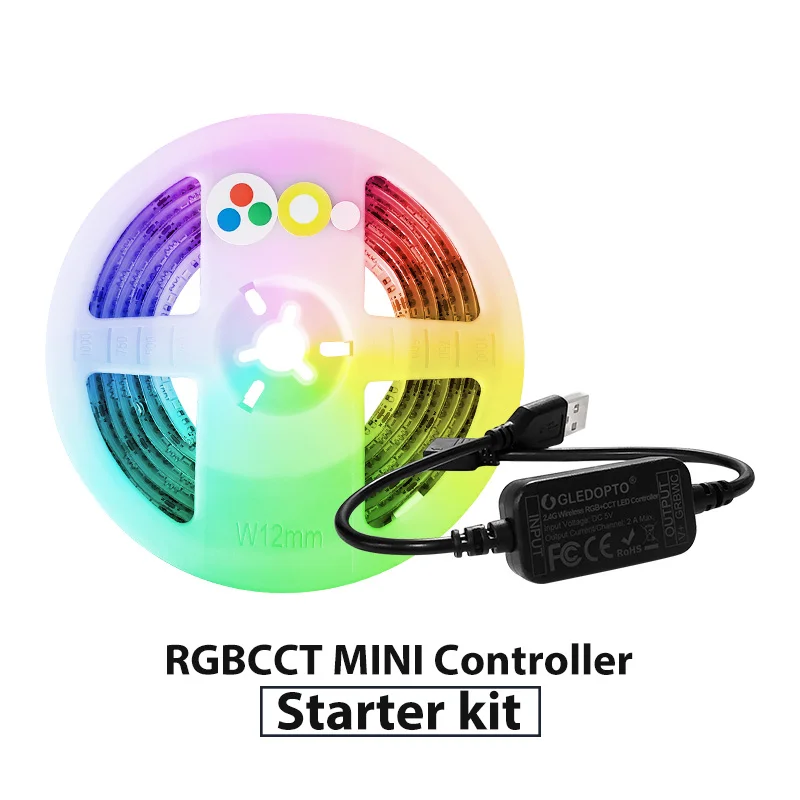 Mini Controller Kit G светодиодный контроллер OPTO zigbee mini smart tv, светодиодный светильник, комплект 5 В, usb, rgb+ cct, компьютерный светодиодный светильник, работает с zigbee hub echo - Цвет: Mini Controller Kit