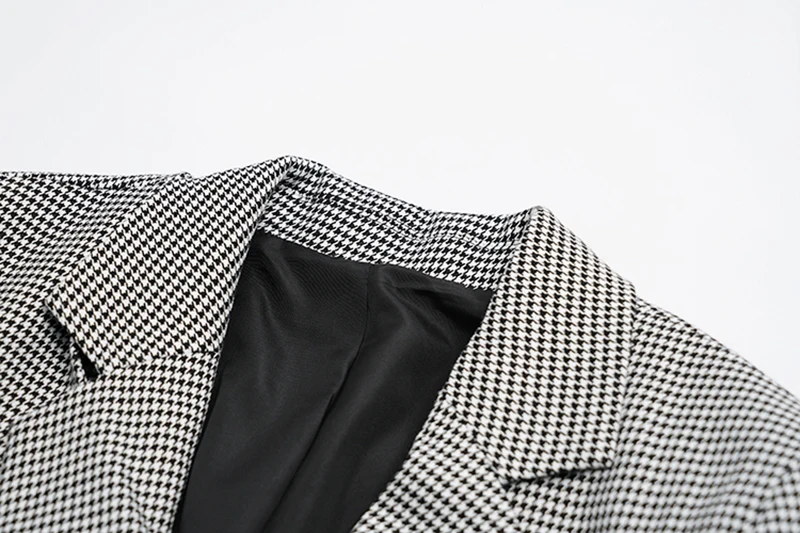 

[EAM] Women Vintage Plaid Big Size Blazer New Notched Collar Long Sleeve Loose Jacket Fashion Tide Spring Autumn 2021 1DD4794