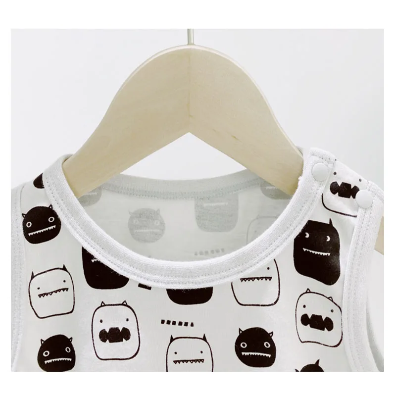 

New Summer Baby Boys Cartoon Cotton Perspiration and Breathable Thin Triangle Jumpsuit Infant Cute Vest Sleeveless Romper