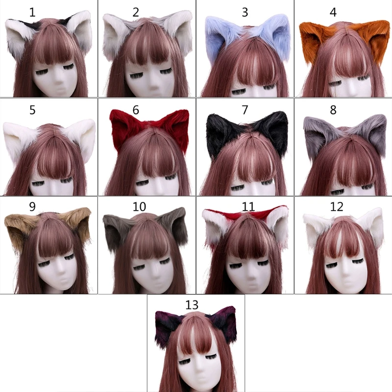 

Lovely Furry Animal Beast Ears Hair Clip Anime Lolita Wolf Cat Cosplay Hairpins