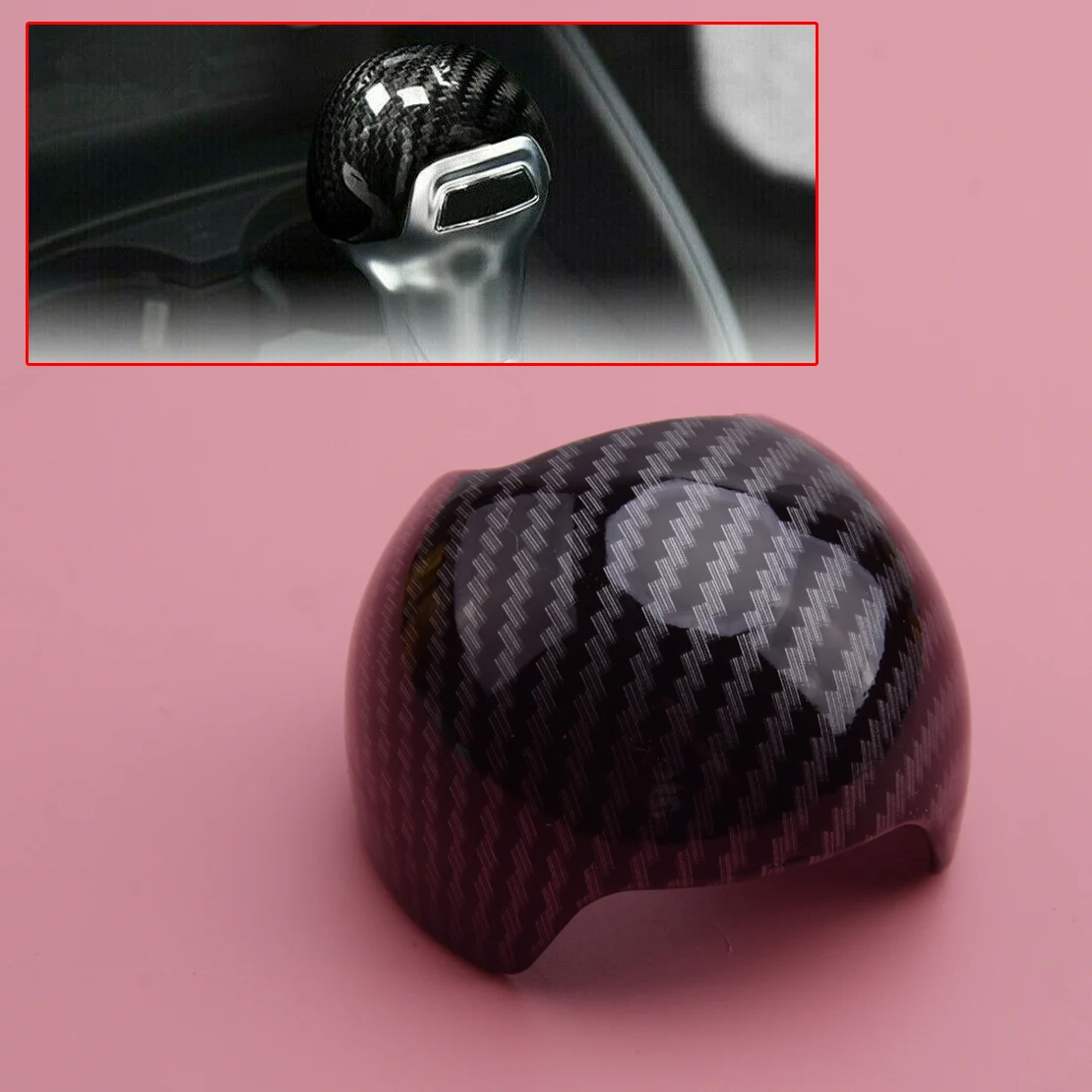 

Black Carbon Fiber Style Interior Gear Shift Knob Head Cover Cap Trim Fit For Audi A3 S3 8V 2012 2013 2014 2015 2016 2017 2018