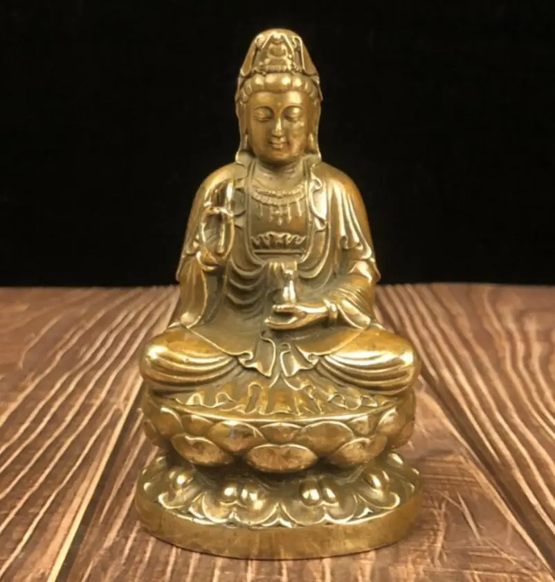 

Китайская архицированная латунная Статуэтка Гуаньинь