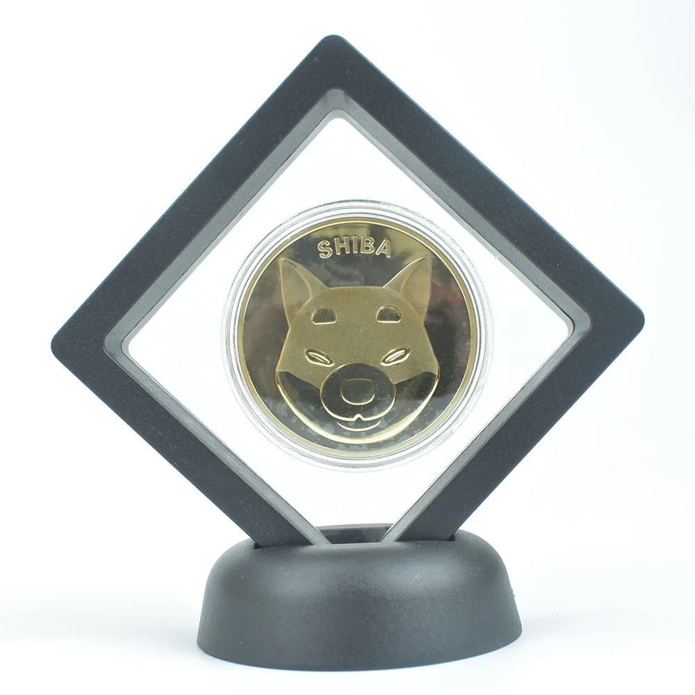 

Gold Plated Shiba Coin With Plastic Case Metal Physical Cryptocurrency Coin For Collection