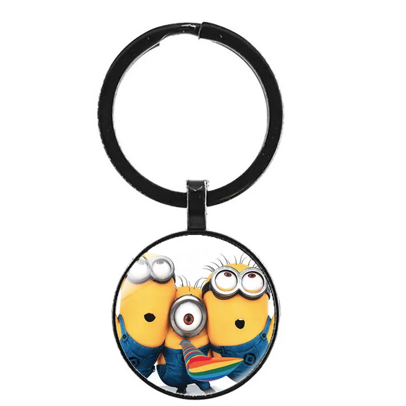 24 Despicable Me Minion Action Movie Glass Cabochon Keychains for Kid - Цвет: 24
