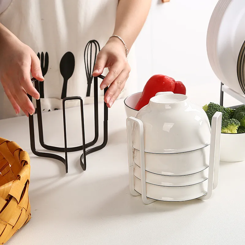 В японском стиле Простые кухонный стеллаж для тарелок дренажная стойка столовых