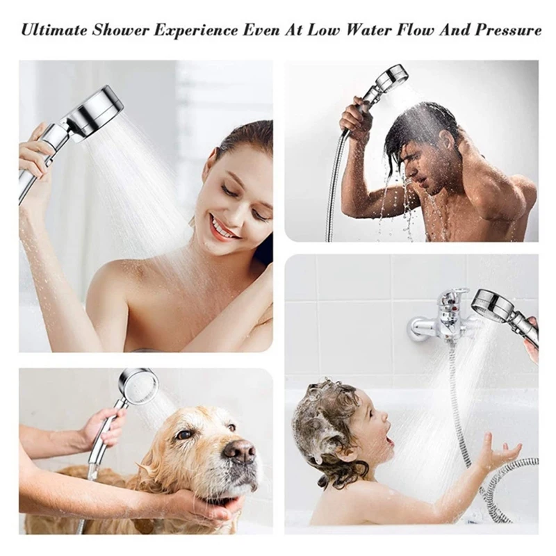 

Handheld Shower Head with ON/OFF Pause Switch & 3 Spray Setting High Pressure Showerhead with Extra Long Hose